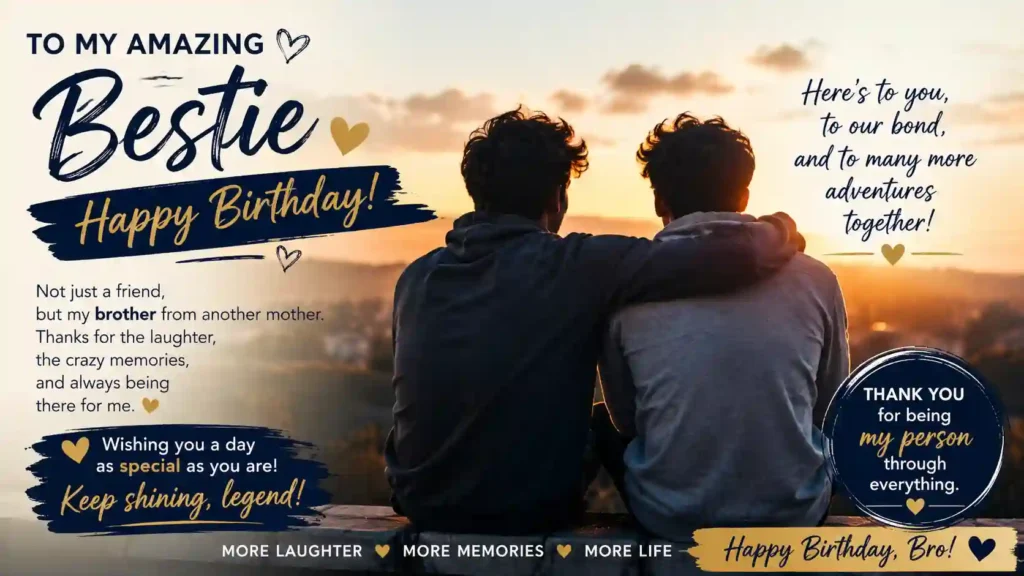 Emotional Boy Bestie Birthday Wishes for Male Best Friend