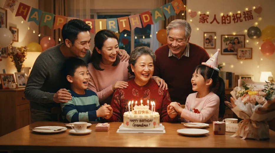 Family Birthday Wishes in Chinese