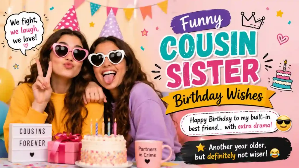 Funny Cousin Sister Birthday Wishes