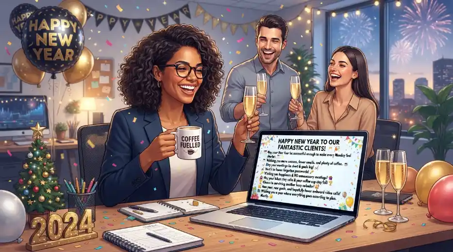 Funny New Year Wishes for Clients