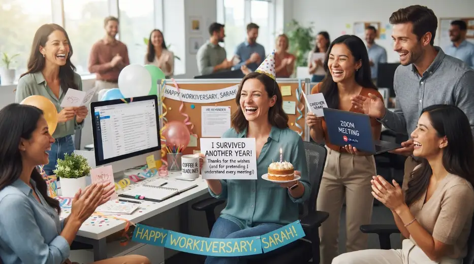 Funny Thank You Messages for Work Anniversary Wishes