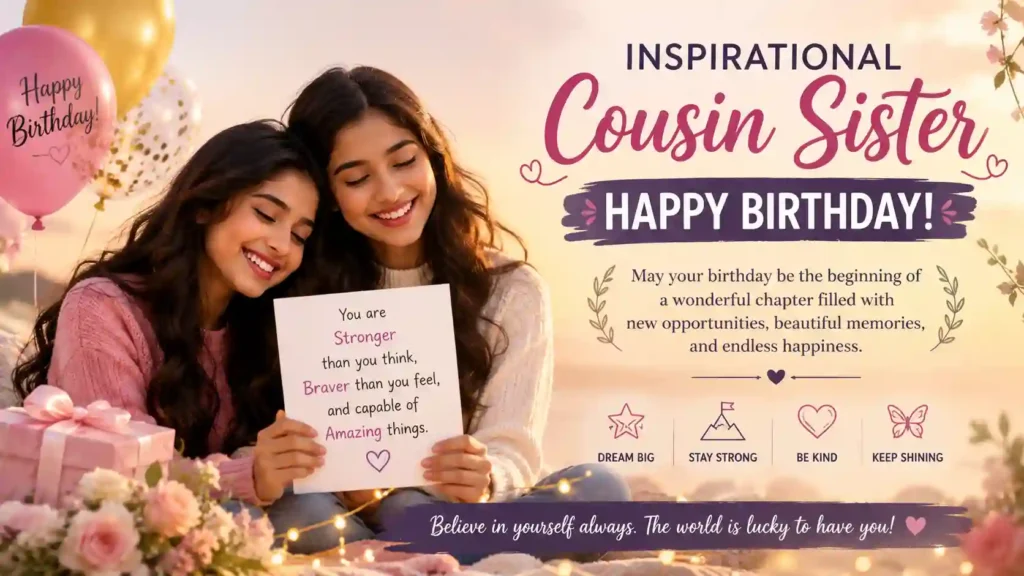  Inspirational Cousin Sister Birthday Wishes