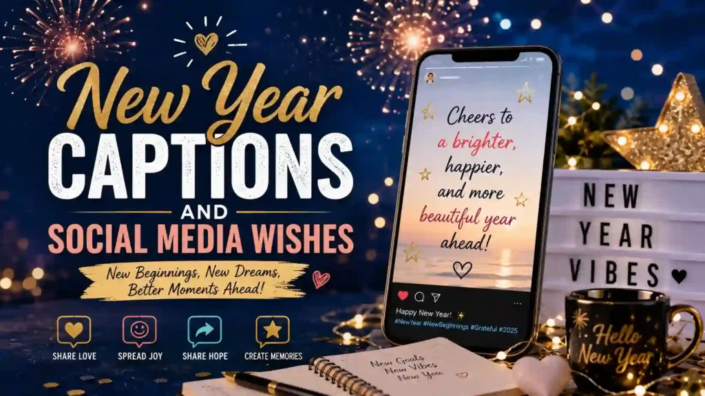 New Year Captions and Social Media Wishes