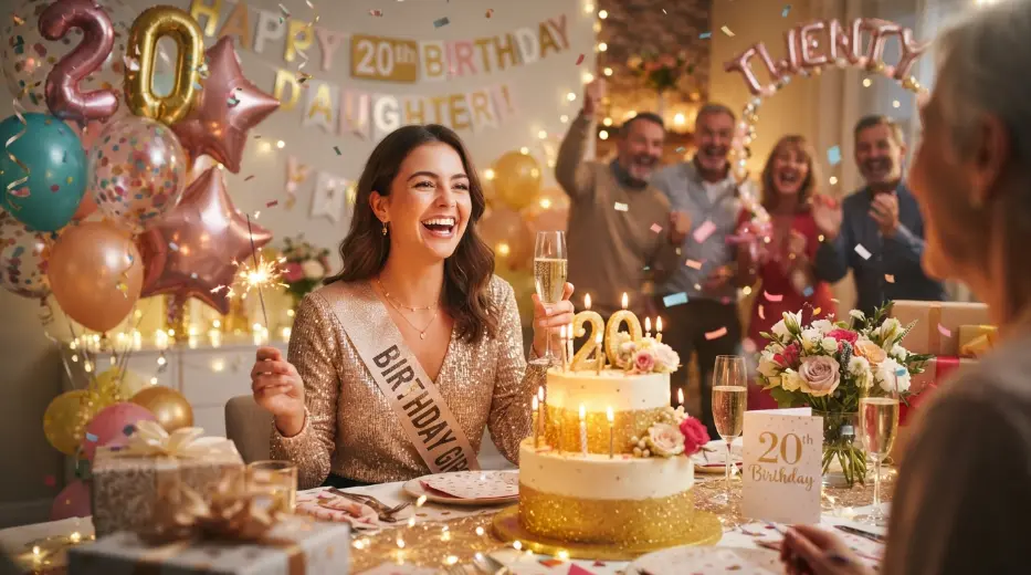 Celebration 20th Birthday Wishes for Daughter