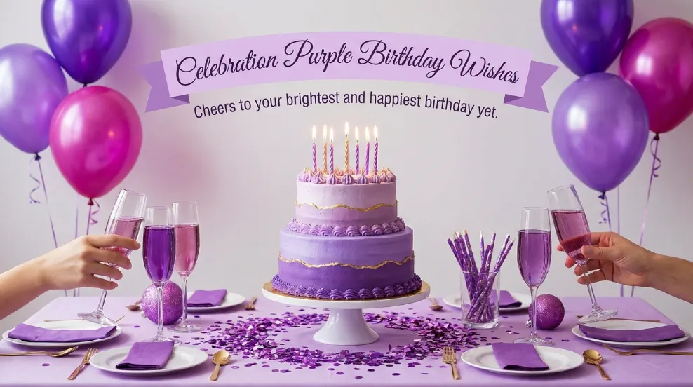 Celebration Purple Birthday Wishes