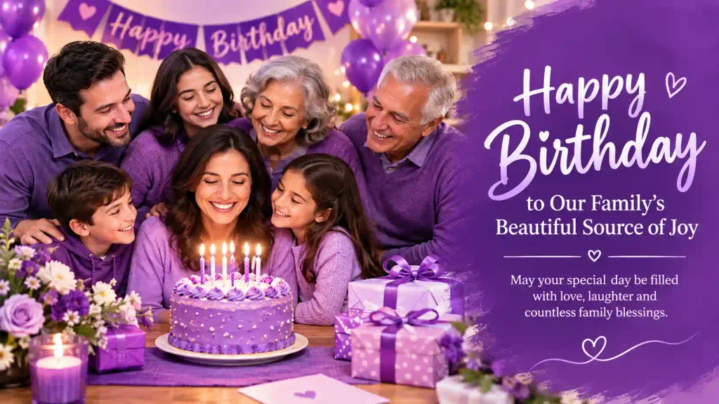 Family Purple Birthday Wishes