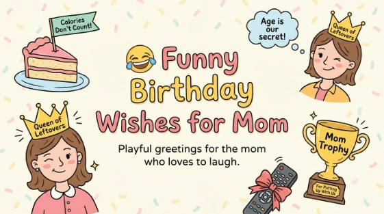 Funny Birthday Wishes for Mom