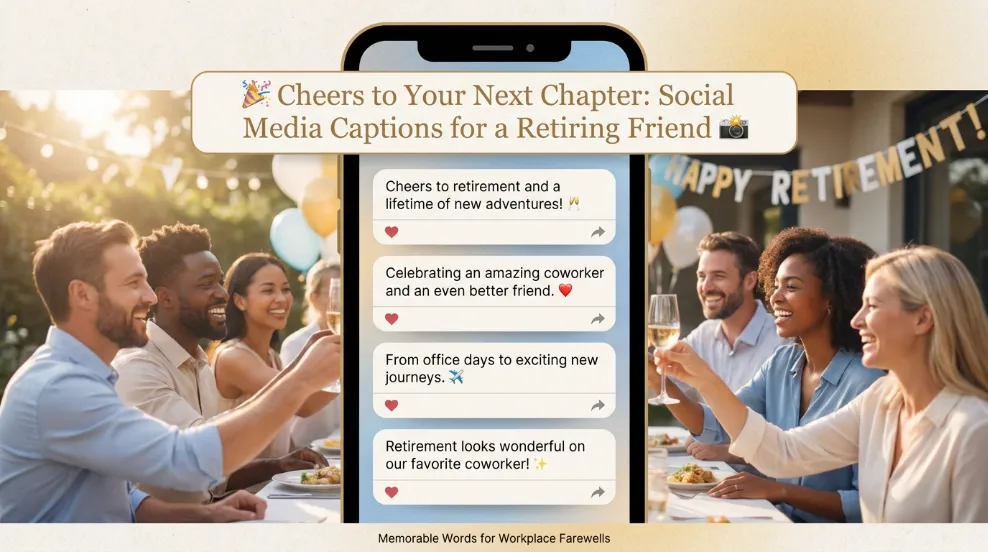 Social Media Captions for a Retiring Friend