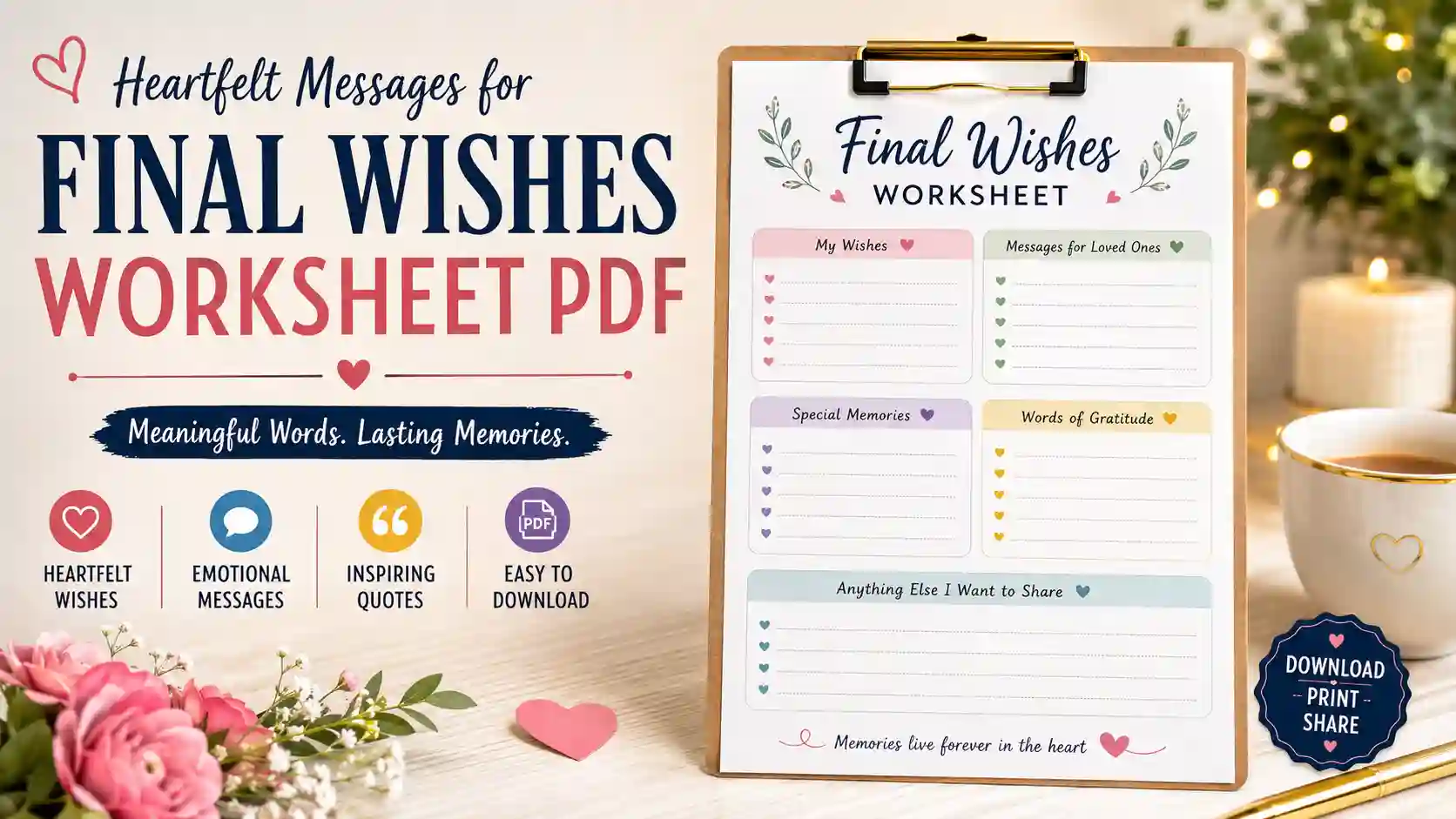 Final Wishes Worksheet PDF