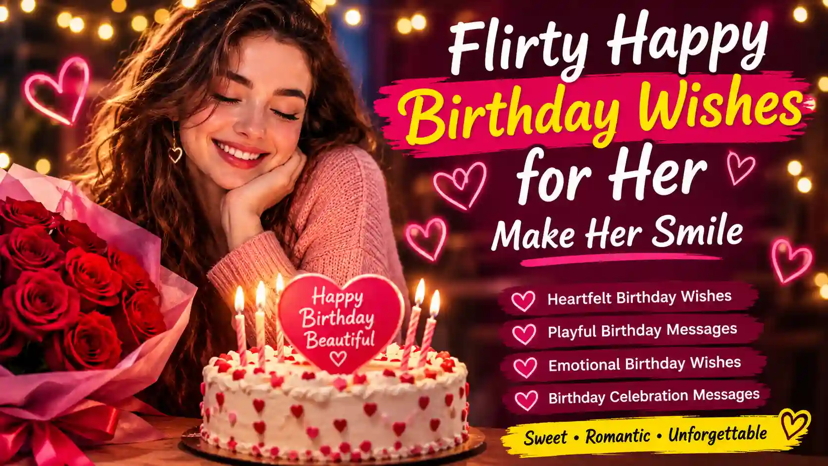 Flirty Happy Birthday Wishes for Her